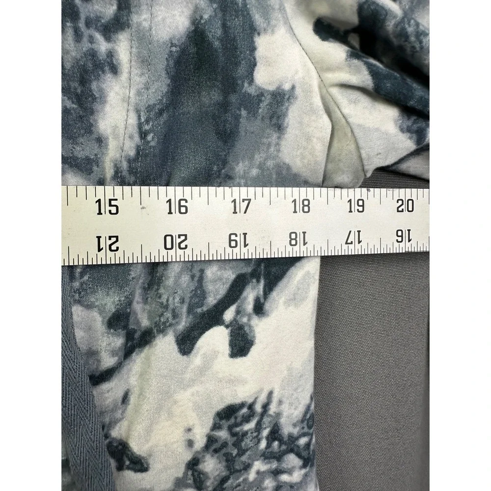 Coldwater Creek Classic Blue White Tie Dye Zip Up Jacket Funnel Neck Women's P12